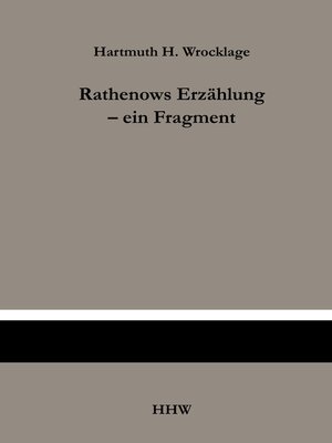 cover image of Rathenows Erzählung--ein Fragment